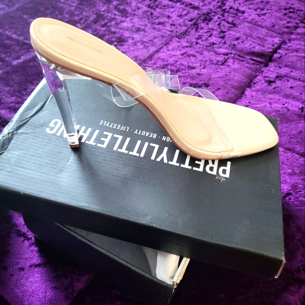 Ladies Clear high heel slingback pumps